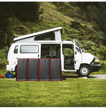 Fleksibel og foldbar solcellepanel (300W) Fra DOKIO nödstrøm.dk