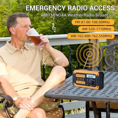 NEW Multifunctional Emergency FM AM Radio Bluetooth Speakers 5000mAh PowerBan DAB+ Radio Hand Crank Solar USB Charging nödstrøm.dk